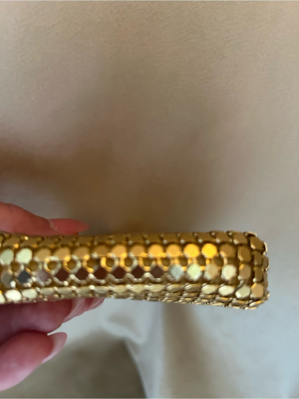 Gold Sequin Evening Clutch Bag - Picture 3 of 6